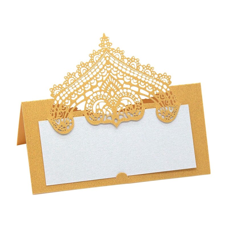 100 Pcs Table Place Cards with White Inserts Crown Tent Cards Name Cards for Wedding Banquets Buffet Bridal: Default Title