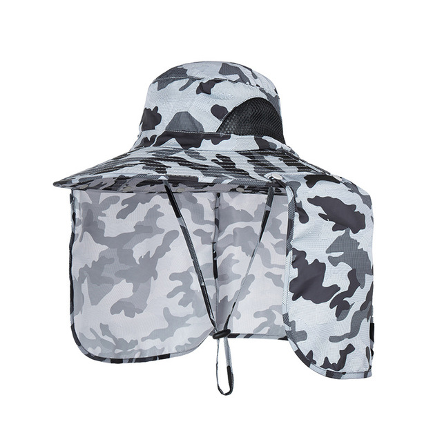 Schnell trocknender Fischerhut für Herren, UV-Nackenschutz, Sonnenschutz, draussen, atmungsaktives Gittergewebe, Wandern, Angelkappen, Sommer: Blau
