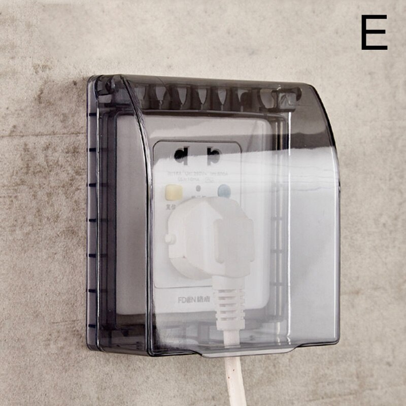1PC Transparent Socket Protector Self Adhesive Waterproof Electric Plug Cover Splash Box Switch protection Sockets Universal: E