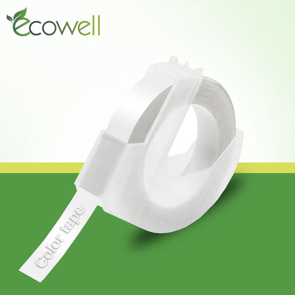 Ecowell sort farve 3d prægede pvc tape til dymo 1540,1610,1880, 154000, 814580,s0717900, s0717910,s0717930 etiketmaskiner 1 stk.: Klar