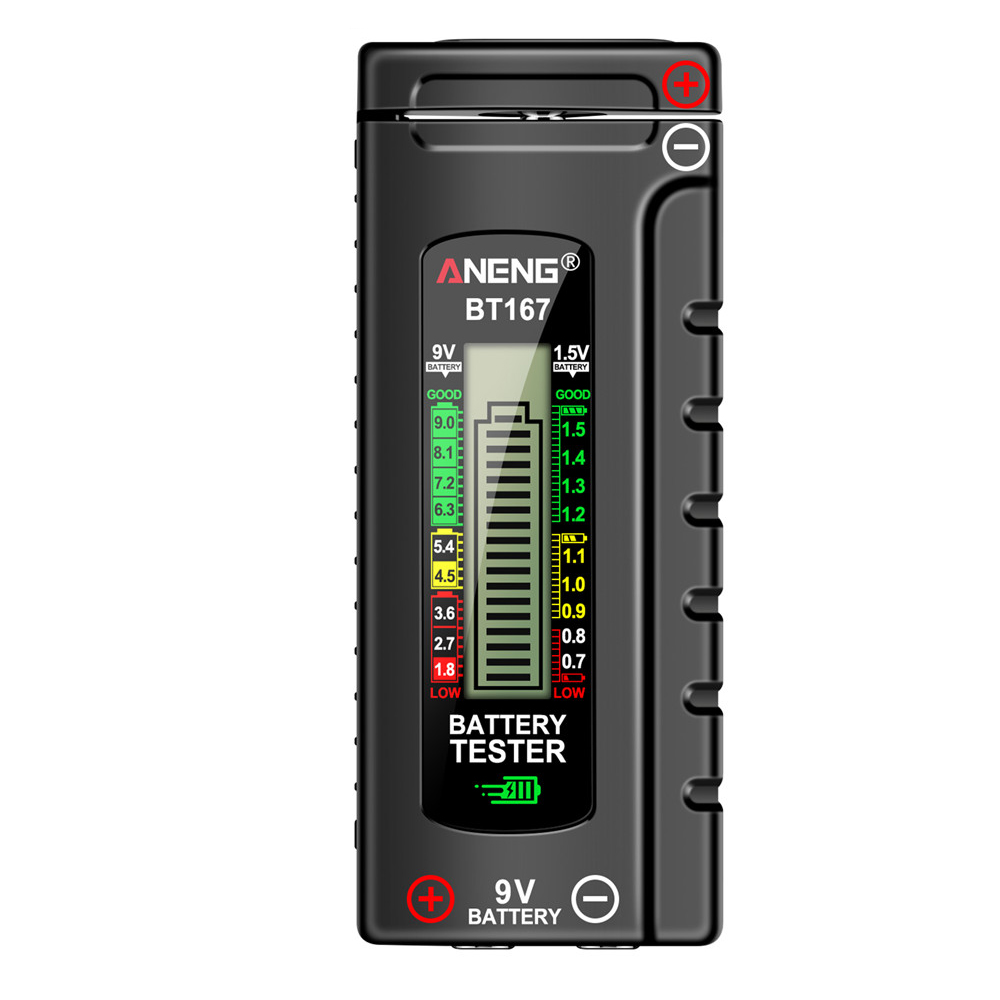 Universele BT167 BT169 Batterij Tester Checker Power Bank Detectoren voor 9V 1.5V AA AAA C D Knoopcel batterijen Checker: green