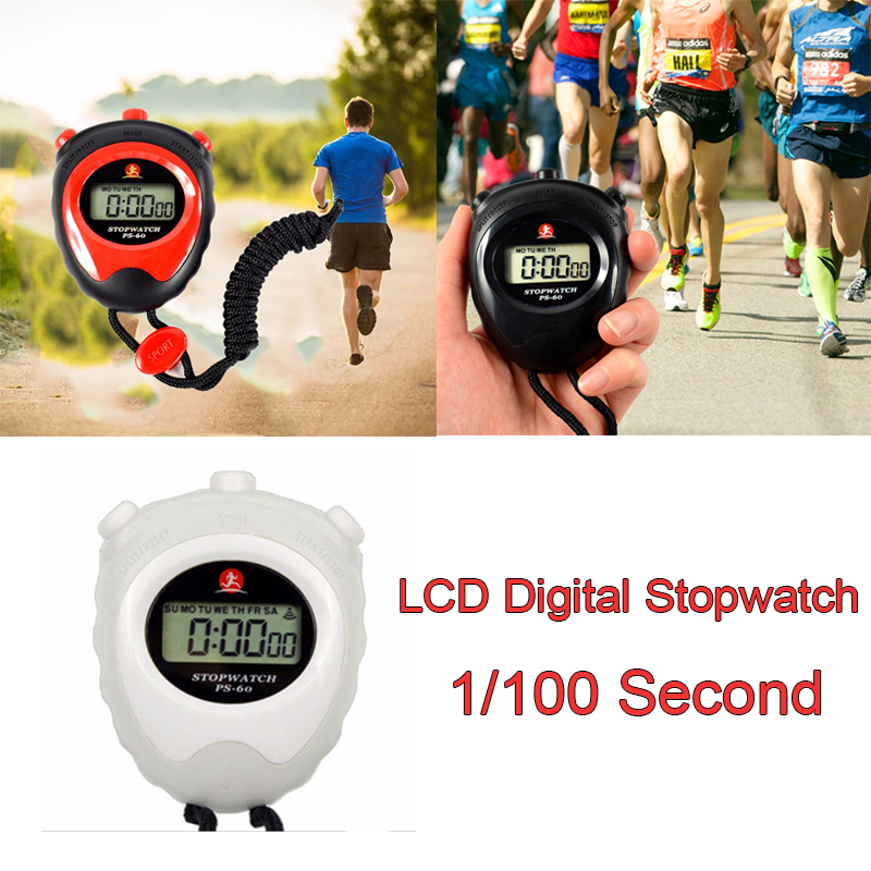 1/5pcs Running Training Sports Handheld Timer Digital LCD Chronograph Stopwatch Alarm Clock Counter