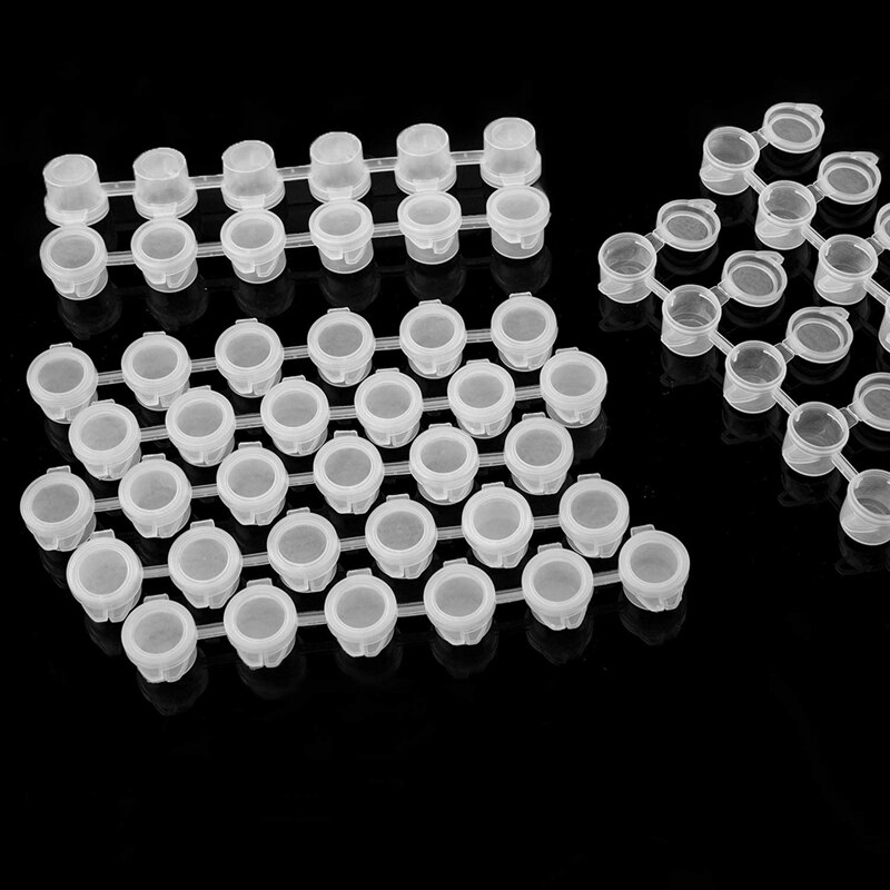 25 Strips Empty Paint Pots Strips Mini Clear Storage Containers Painting Arts Crafts Supplies For Classrooms Schools