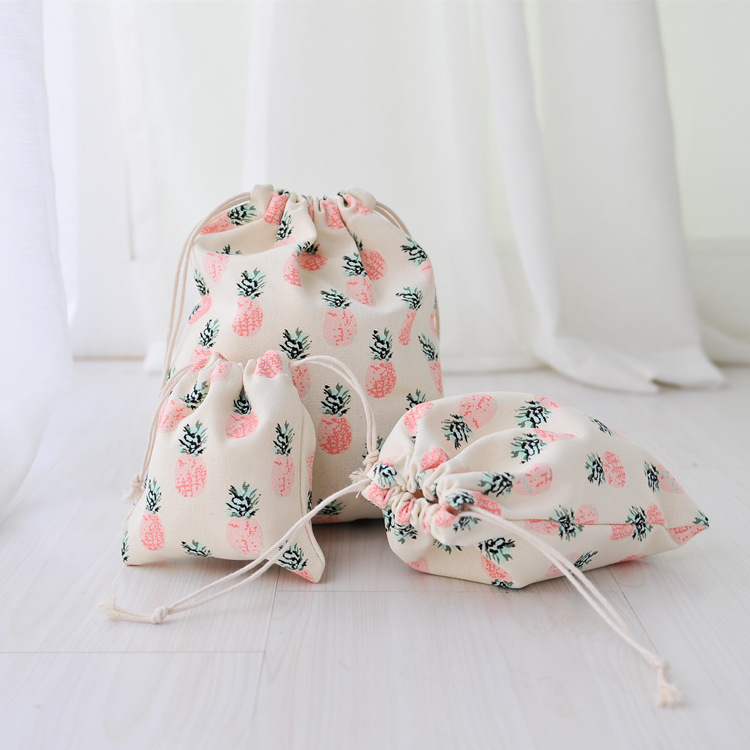 Bærbare snøre tasker pige sko tasker kvinder bomuld rejse pose opbevaring tøj håndtaske makeup taske