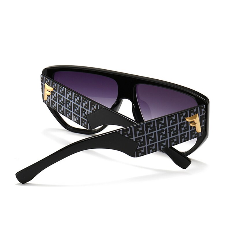 Dames zonnebrillen dames heren vintage luxe merk shield platte bovenkant ovale zonnebril voor dames  uv400