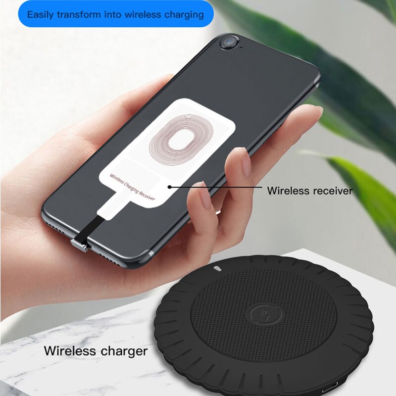 Type C Micro Wireless Charger Receiver for Huawei P20 Xiaomi Redmi Note 7 Qi Wireless Charging Adapter For Samsung iPhone 6 7 5s