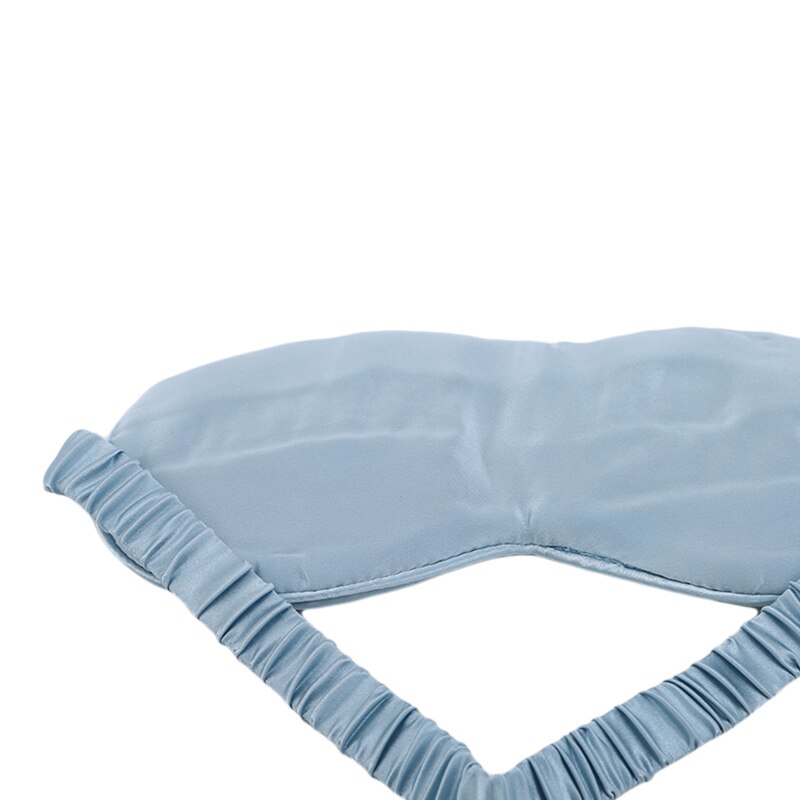 19 Momme Mulberry Silk Sleep Eye Mask & Blindfold with Elastic Strap Soft Eye Cover Eyeshade for Night Sleeping Travel Nap: light blue