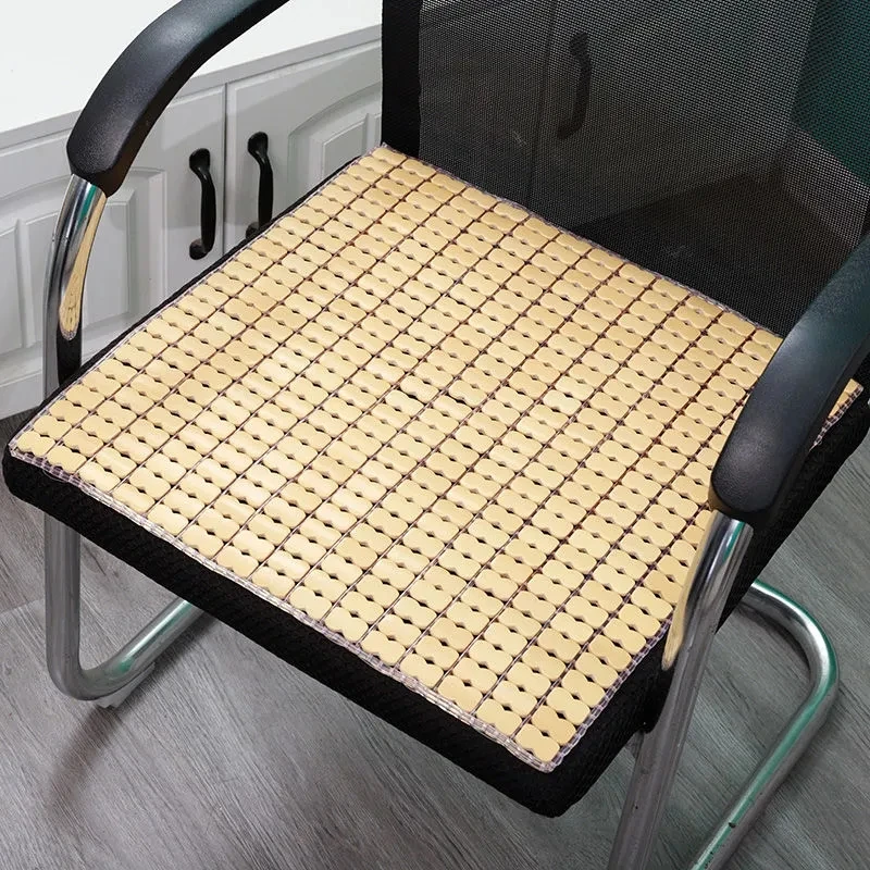 Cuscino del sedile Mahjong in bambù estivo, traspirante, antiscivolo, cuscino per sedia da pranzo, fresco, cuscino, per ufficio, tappetino per sedia per Computer: WHITE