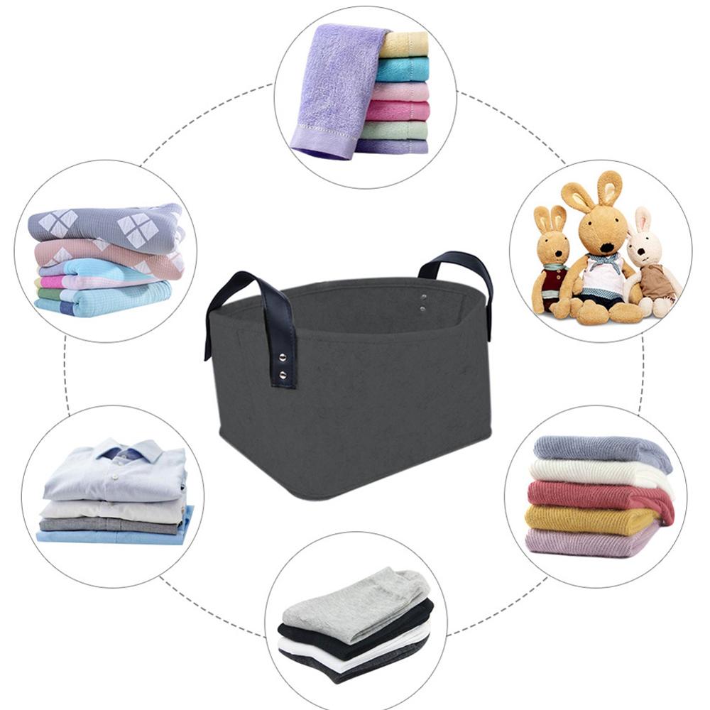 Foldable Felt Storage Bins Baskets Containers with Handles for Home Closet Bedroom Drawers Toys Organizers Large Medium Small