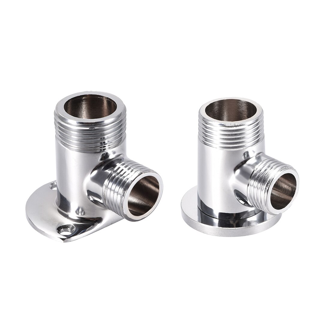 uxcell Brass Wall Mount Faucet Installation Kit for G1/2 to G3/4 Threaded Bathroom Shower System Tap Adapter Chromed Plating