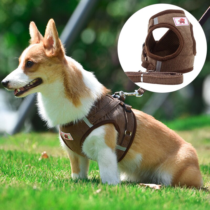 Pet Reflective Dog Harness Adjustable Cat Dog Collar Small Medium Large Dog Leash Vest Safety Vehicular Lead Walking Running