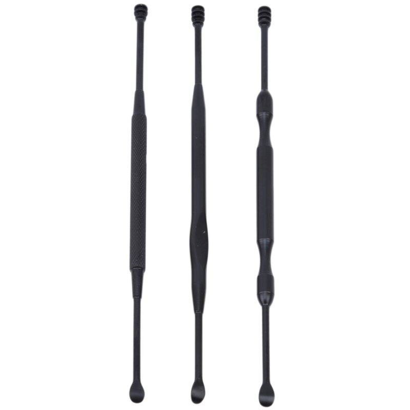 3 Stks/set Double-Ended Rvs Spiraal Oor Pick Lepel Oor Wax Verwijderen Cleaner Oor Tool Kit Multi-functie Draagbare: Default Title