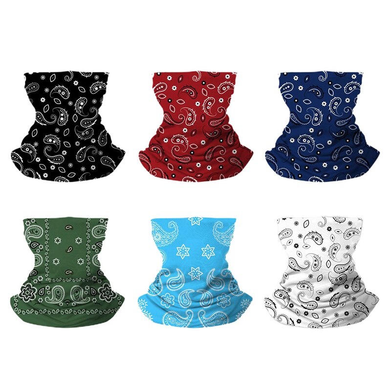 1pc cashew bloemenprint wandelsjaals heren polyester ademende kraag winddicht anti uv nekbedekking gezichtsmasker fietsbandana