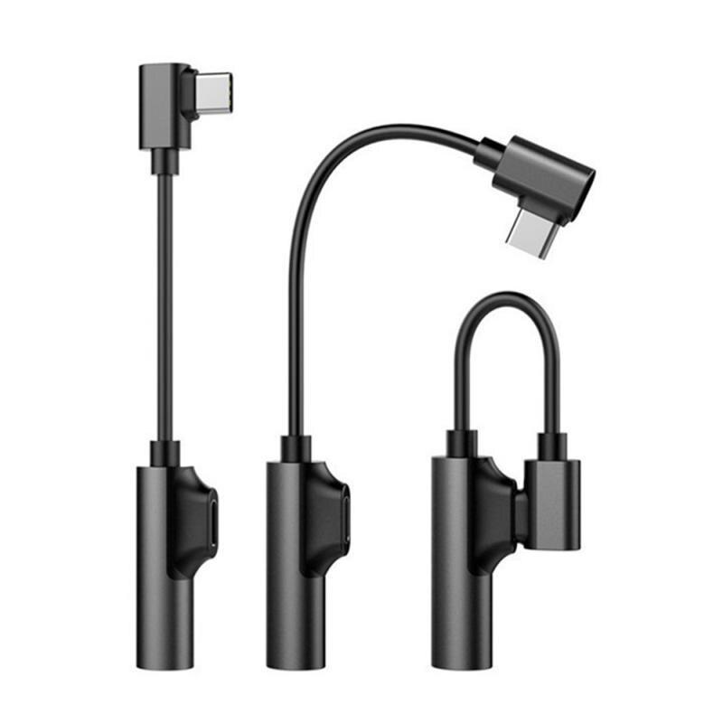 2 in 1 Typ-C Zu 3,5mm AUX Audio- Jack Ladegerät Adapter Kopfhörer Konverter Mini Stecker Splitter Für xiaomi Huawei Samsung: grau