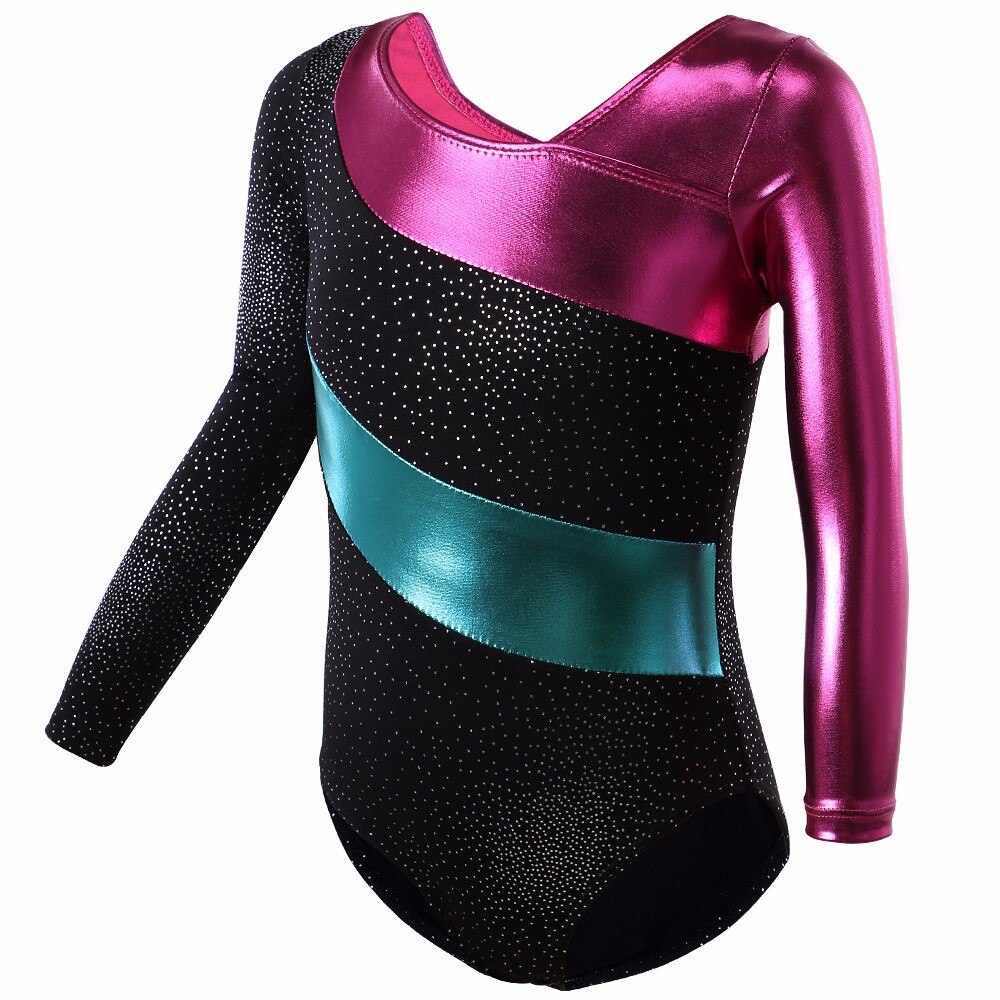 Long Sleeves Athletic Dance Leotards Dress Ballet Gymnastics Acrobatics for Kids Wear Toddler Girls BalletXC-3251