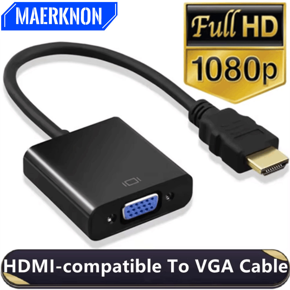 1080P HDMI-Compatible To VGA Adapter High Speed HDTV Male To Female VGA Converter Adapter For Laptop Tablet Monitor TV Projector