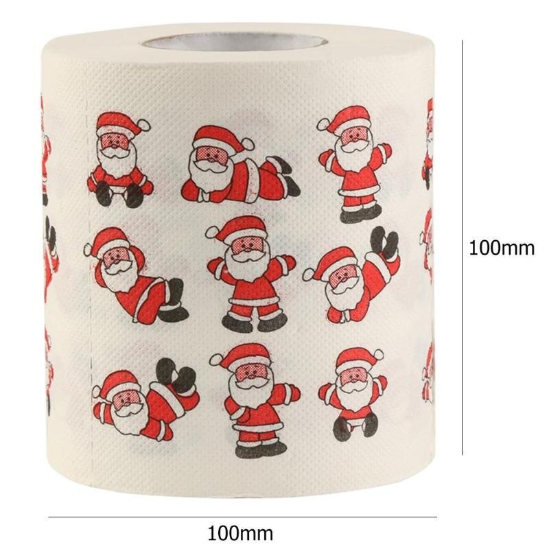 Rollo de papel higiénico para decoración del hogar, suministros festivos de Papá Noel, Reno, navidad, de Año ,