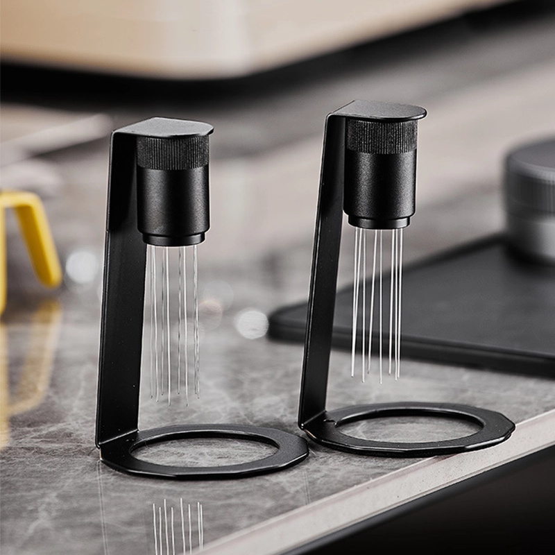 WDT Tool Espresso Coffee Stirrer Needle with 8 Needles, Magnetic Absorption Stand, Barista Coffee Stirring, Distribution Tool