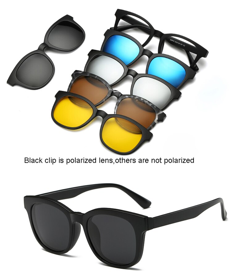 6 In 1 personalizzato uomo donna occhiali da sole magnetici ottici polarizzati Clip magnete Clip su occhiali da sole Polaroid Clip su montatura per occhiali da sole: 2207A