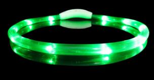 Huisdier USB Oplaadbare LED Halsband Licht Nacht Veiligheid Knipperende Dierbenodigdheden Honden Accessoires Voor Kleine Hond LED Kraag Grote: green / 50CM