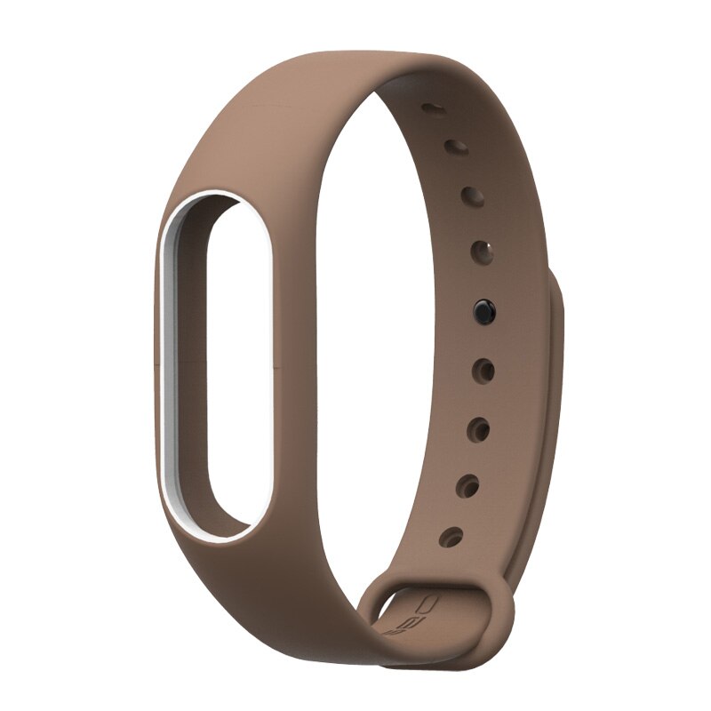 Mijobs Mi Band 2 Strap Silicone Bracelet Wristband Smart Band Accessories wrist mi band2 black Strap for Xiaomi mi band 2 Strap: brown White