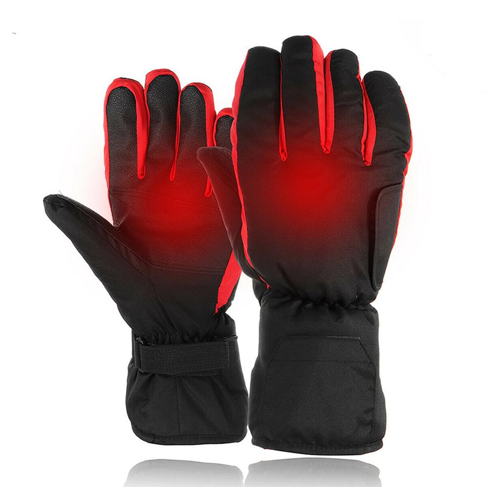 Battery-Type Heated Gloves Carbon Fiber Heating Gloves Battery Electric Skiing Motorcycle Heated Gloves Winter gant chauffant