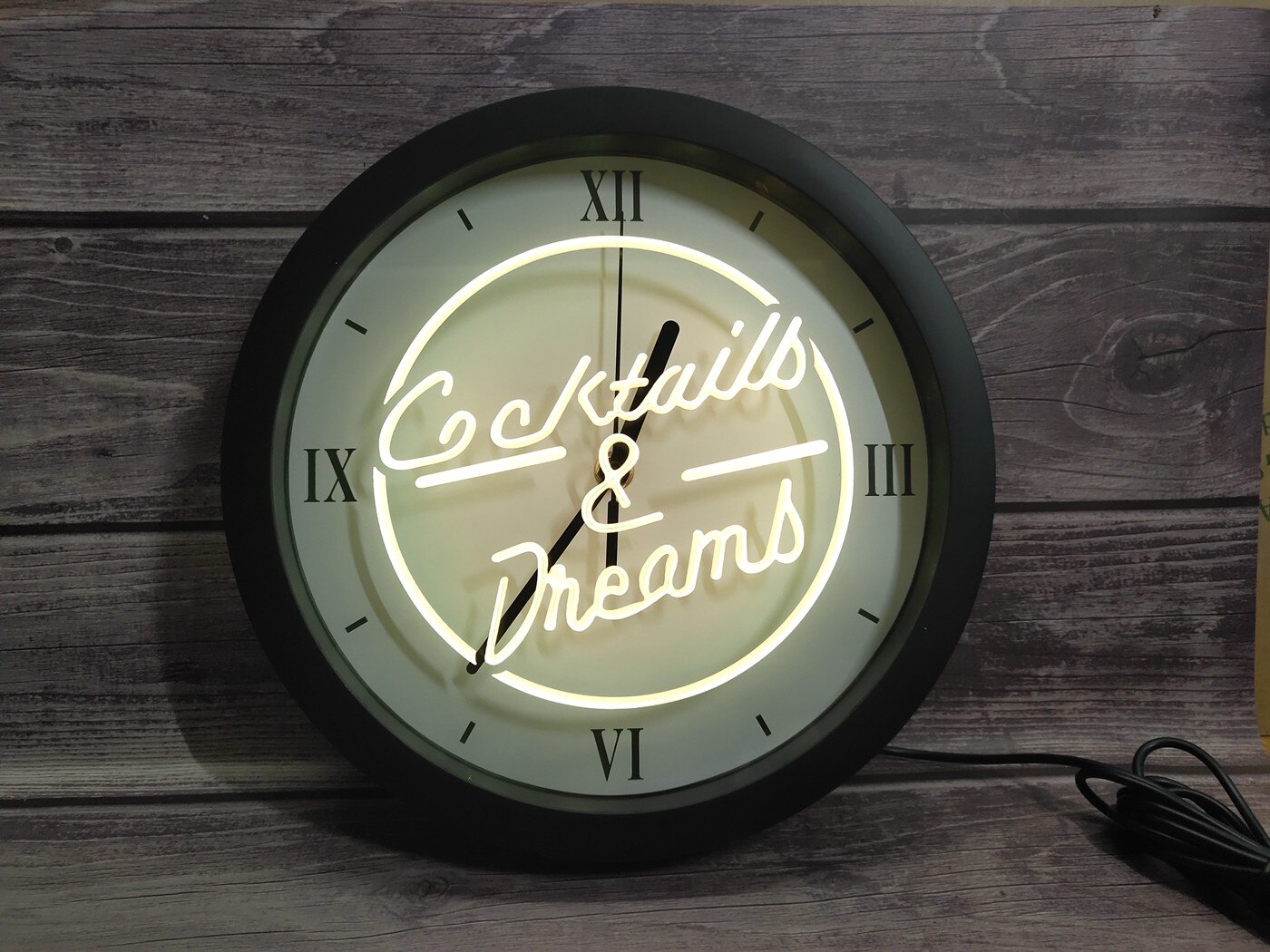Horloge murale pour cocktail et Bar à bière, application de vin, rvb 5050 Led, enseignes lumineuses au néon, a0b079