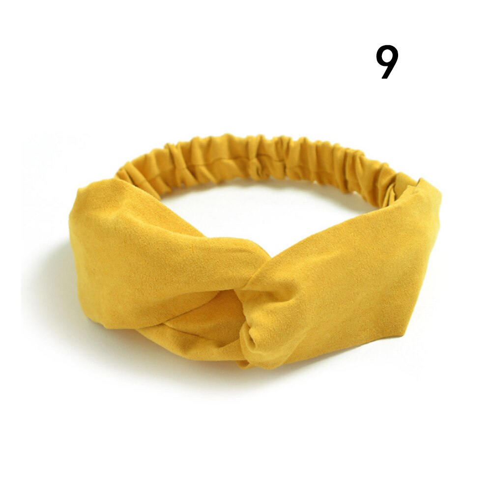 Suede Twist Tulband Vrouwen Haarband Bows Elastische Hoofddoek Sport Haarbanden Head Band Knoop Hoofdband Voor Meisjes Hoofddeksels Headwrap