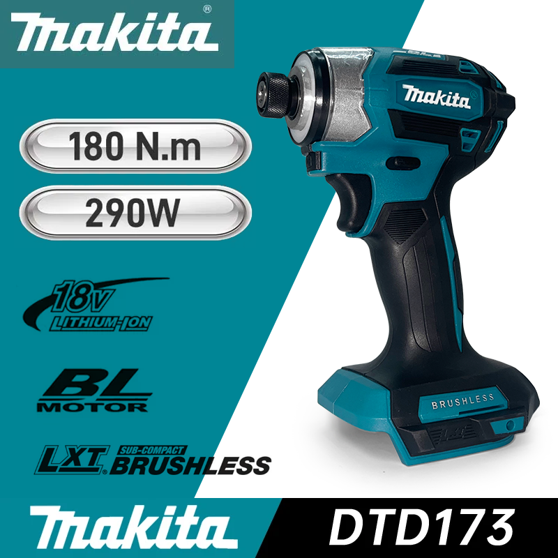 Makita DTD173 Blauw 1800 RPM Accuschroevendraaier 180N.m Borstelloze Motor Elektrische Boor Hout/Bout/T-Modus Voor Makita 18 V Batterij
