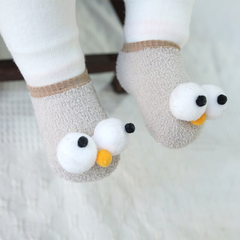 Neugeborenen Baumwolle Infant Anti-slip Socken Baby Boden Socken Jungen Mädchen Niedlichen Cartoon Großen Augen Muster Baby Kleinkind Socken warme Socken