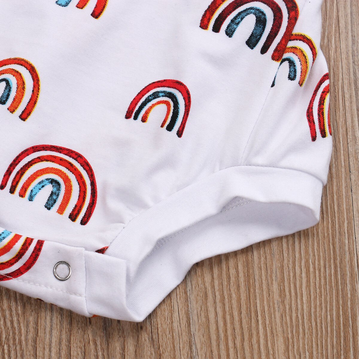 Citgeett Summer Newborn Baby bOys Girls Rainbow Print Bodysuit Infant Cotton Sleeveless Cross Strap Jumpsuit Sling Sleeveless