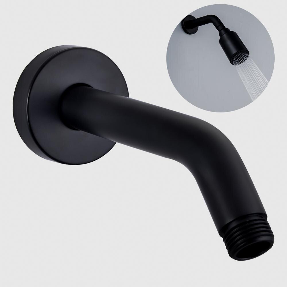 Bathroom Shower Arm Flange Universal Showering Component Stainless Steel Polished Shower Head Arm Black