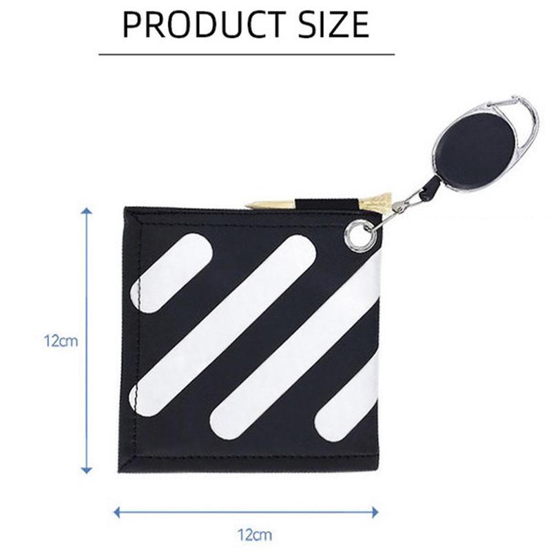 Mode Streep Golf Bal Schoonmaken Handdoek Vierkante Vorm Waterdichte Dubbelzijdig Fleece Pu Materiaal Reinigen Golfbal Club Handdoek