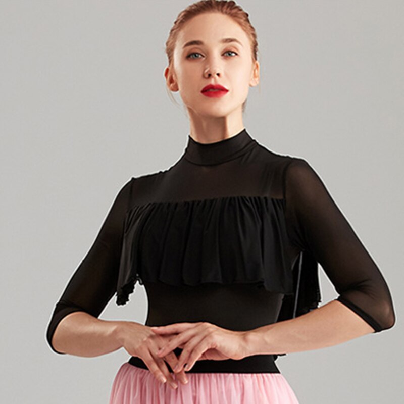ballroom dance tops short-sleeved Modern Latin dance practice clothes for women