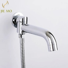 With Diverter 2-Way Outlet Swivel Spout Round Wall Mounted Mixer Tap Brass Faucet HJ-3002