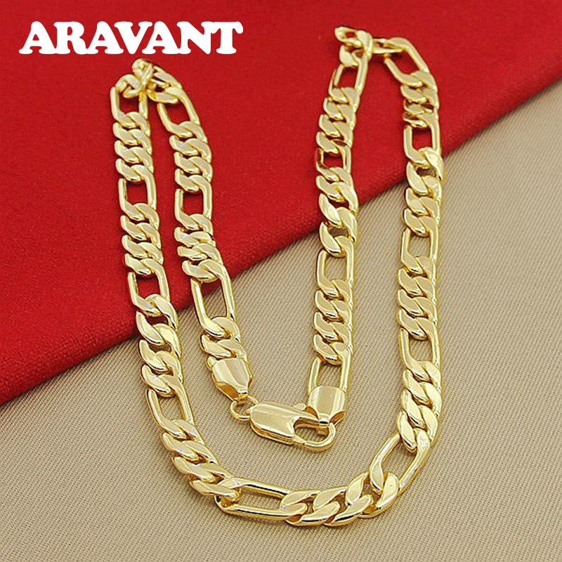 Silver 925 Gold Necklace Link Chains Men Jewelry Accessories