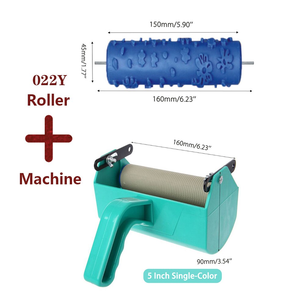 Wall Decoration Paint Painting Tools 5&quot; Rubber Roller Brush Tool Set 3D Flower Pattern Wallpaper Room Decor Painting Machine: 016 Roller Machine A