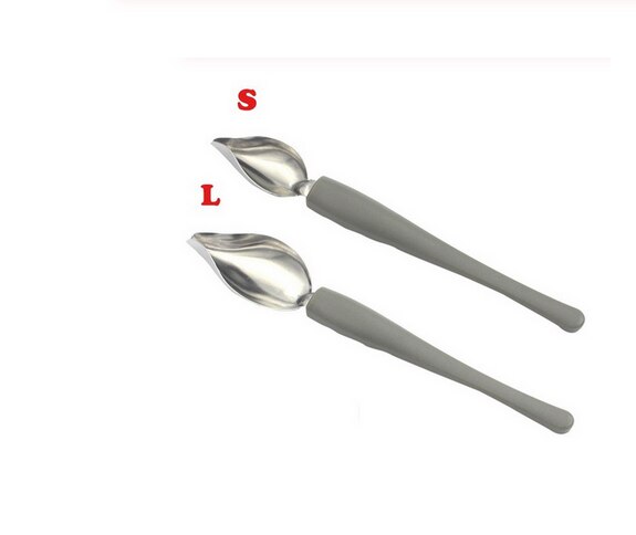 Bärbar kock penna halkskydd tillbehör ritverktyg rostfritt stål sås målning kaffesked kockar penna mat dekoration: 2 st