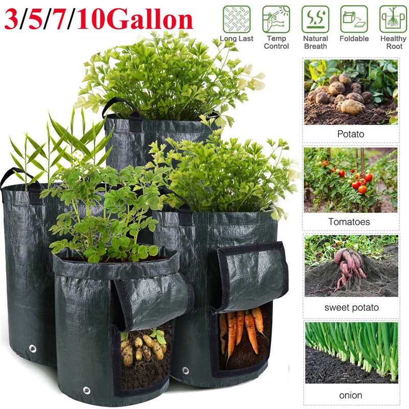Potatis odla behållare påse grönsaks uteplats tomatsäck planter trädgårdsarbete tjockna planterings kruka hållbara frö trädgårdsredskap