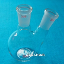 250ml,2-Neck,24/40,Flat Bottom Glass Flask,Double Necks,Lab Chemistry Bottle