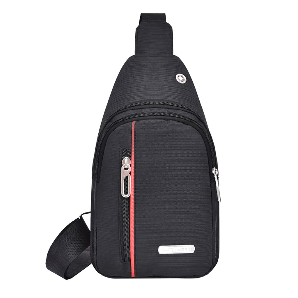 Mannen Schouder Taille Zakken Reizen Borst Riem Packs Mode Leisure Waterdichte Man Oxford Doek Korea Stijl Messenger Bag: Black