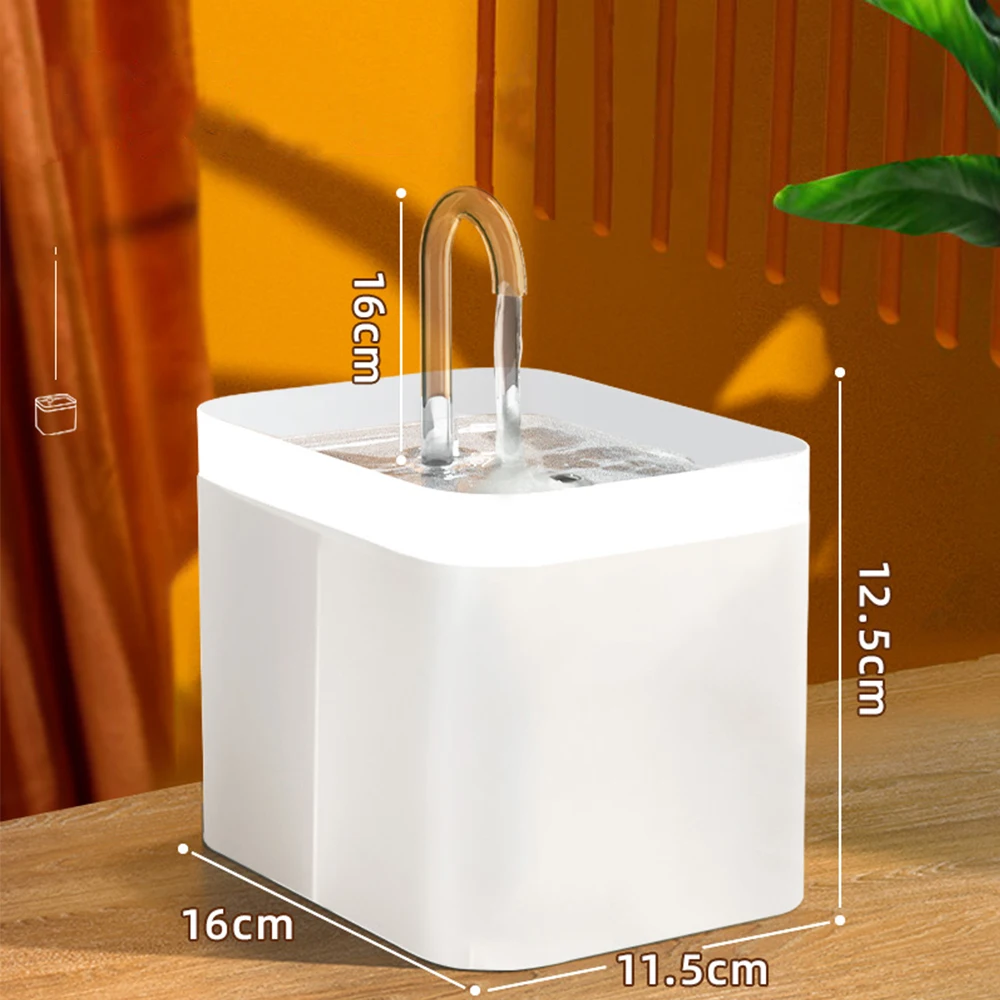 Fuente de agua automática para gatos de 1,5 l, bebedero eléctrico silencioso alimentado por USB para mascotas, dispensador de bebidas para mascotas, bebedero para filtro de agua para gatos: S / Blanco