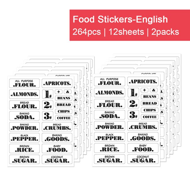 Food Label Stickers Waterproof TransparentSelf-Adhesive Resistant Home Kitchen Pantry Stickers Organization Label: Blue