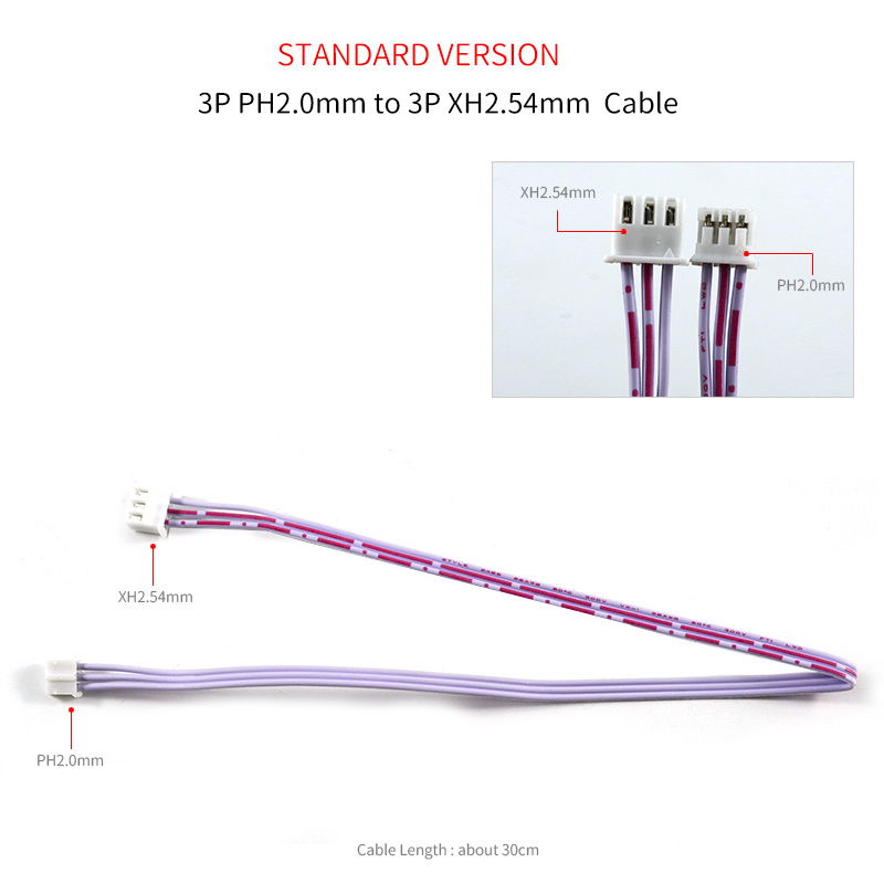 XH2.54mm Audio Cable 30cm / 50cm 2P 3P 4P 5P 6P Male to Male Terminal Signal Line PH2.0-PH2.0mm-XH2.54mm Extension Cord: grey / <=0.5m