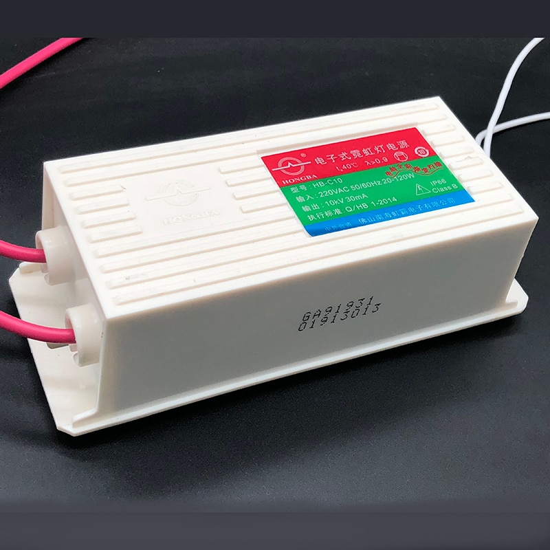 50/60Hz HB-C10 Neon Electronic Transformer 10KV 30mA 20-120W Neon Power Supply Rectifier
