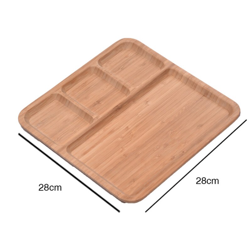 Japanese Style Bamboo Grid Plate Wood Fruit Dessert Bread Cake Plate Bowl complementary Food Plate Barbecue Plate: C