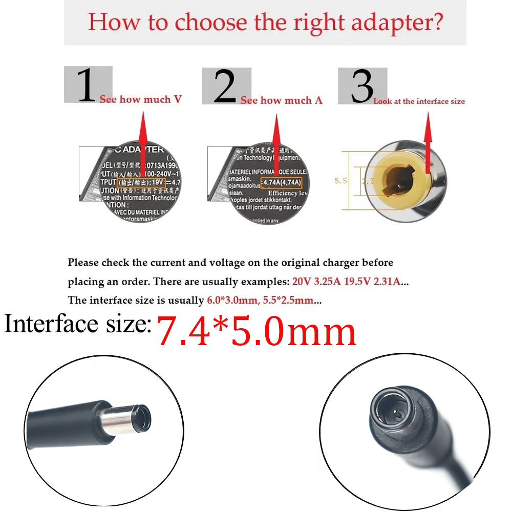 18.5V 3.5A 7.4*5.0mm 65W AC Laptop Adapter Charger For HP Compaq Pavilion G6 DV5 DV6 DV7 DV4 G50 G60 N193 CQ43 CQ32 CQ60