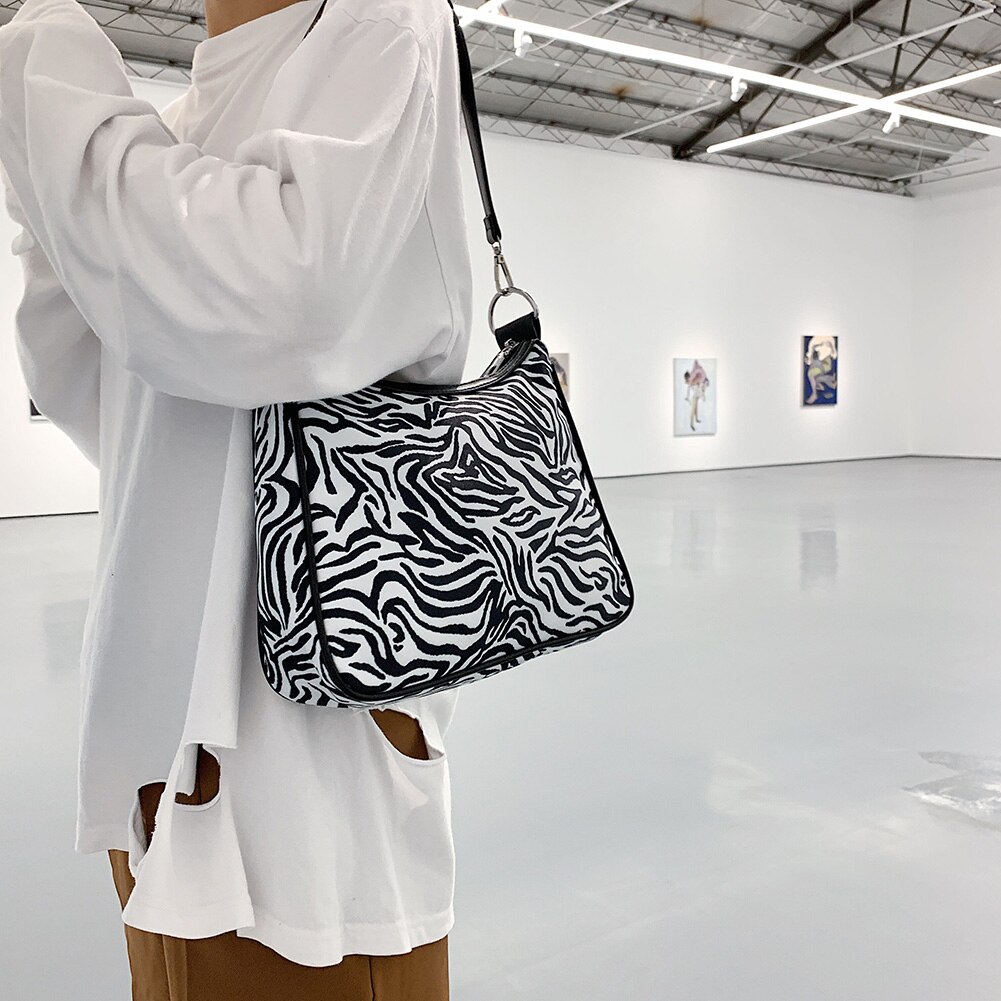 Zebra Tier Gedruckt Handtasche Totes Frauen Oxford Casual Unterarm Schulter Taschen Tragbare Reise Straße Kupplungen