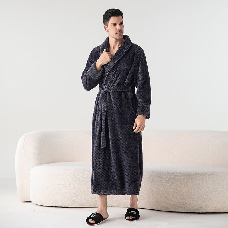 Paar Bademantel Herren halb-Samt Schlafanzug Herbst Winter gepolstert verdickt langen Bademantel Damen Heimat tragen Bademantel Frauen Universal-: MULTI