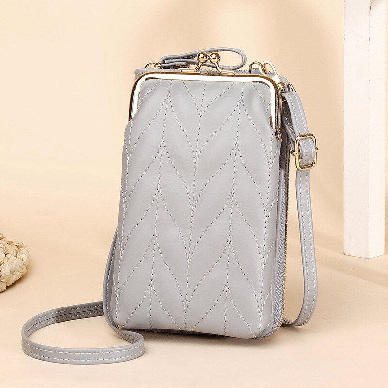 Vrouw Crossbody Tassen Mode Kleine Handtassen Schoudertas Mobiele Telefoon Portemonnee Mini Dames Portemonnee Vrouwelijke: Gray